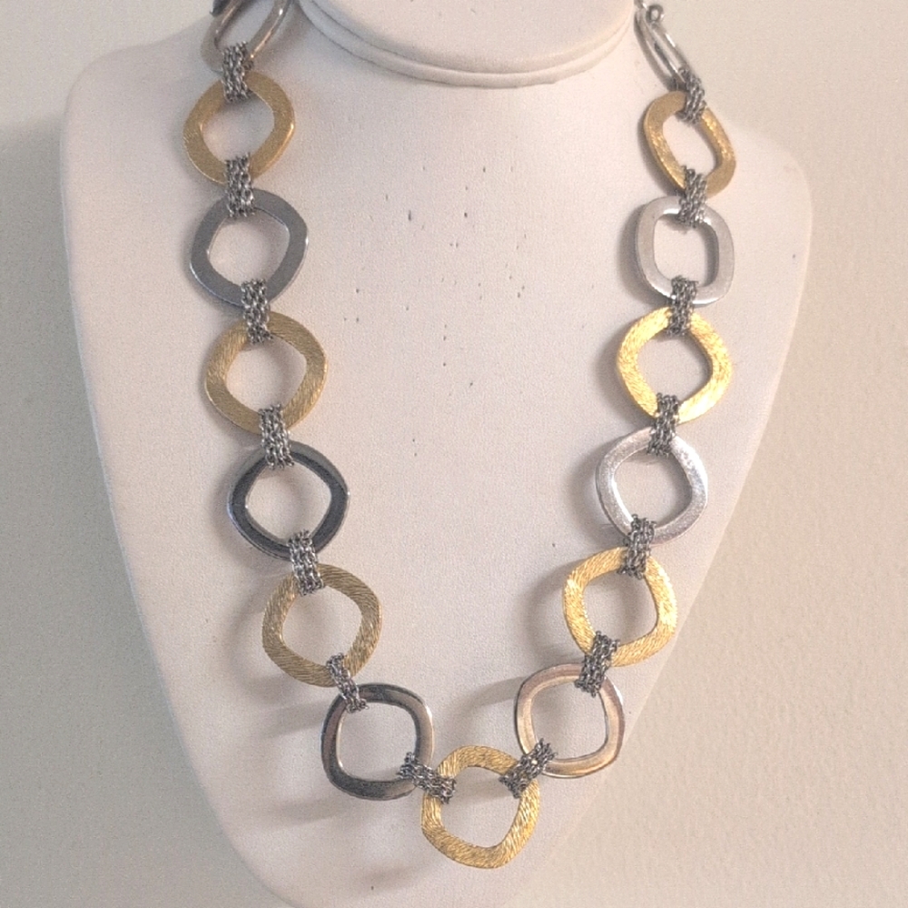 Stainless Steel Gold And Silver Tone Neck
